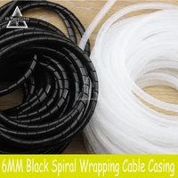 15m pe 6mm feet spiral wire organizer wrapping tube flexible manage cord home hiding cable sleeves for 3d printer parts