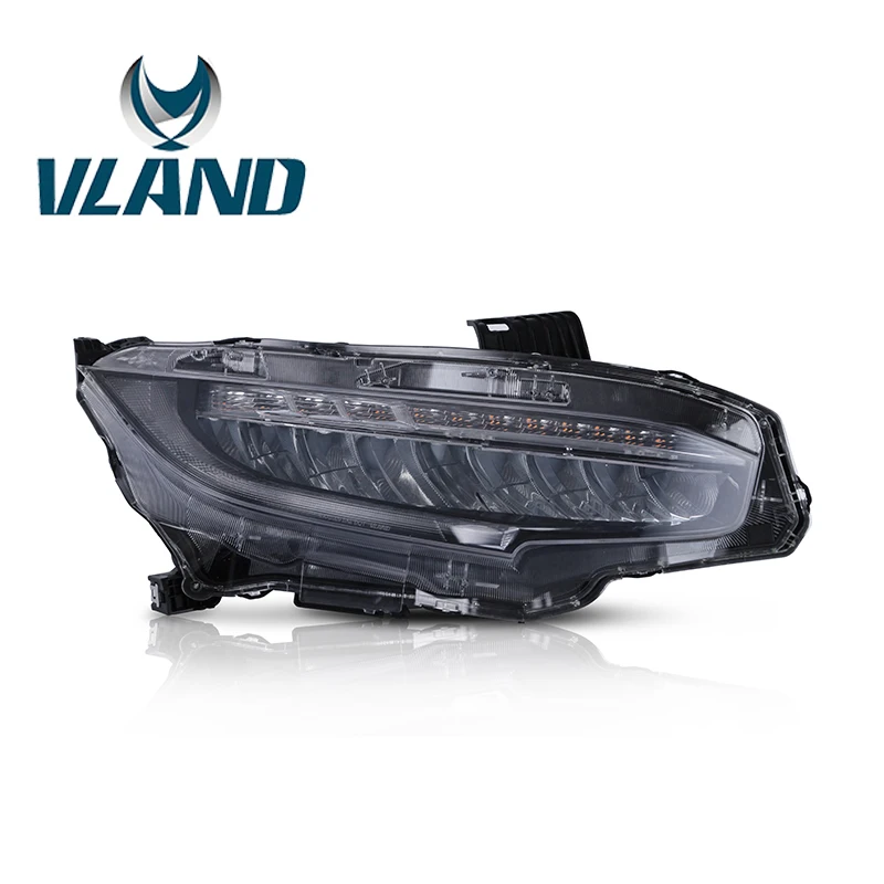 VLAND для Honda Civic полный светодиодный фар 2014 2015 2016 2017 с последовательным индикатор +