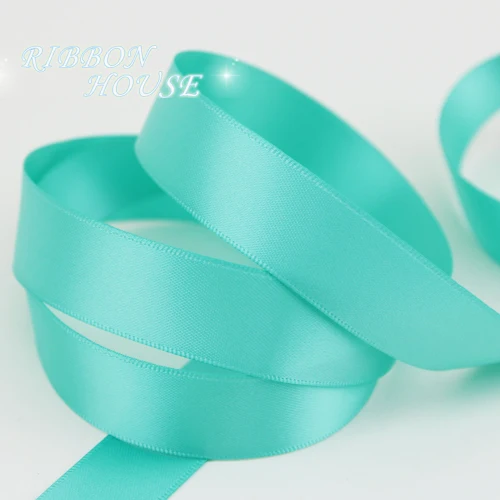Tiffany blue 2 m " 25 мм Широкий двойной атласной лентой для DIY Лук Craft Декор Свадебная вечеринка украшения подарочной упаковки Скрапбукинг поставки 2 м - Цвет: Tiffany blue 2 m