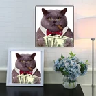 Алмазная вышивка, 5D, сделай сам, квадратная, алмазная живопись, вышивка крестиком, 3D, алмазная, мозаика, рукоделие, Рождество, денежный Кот