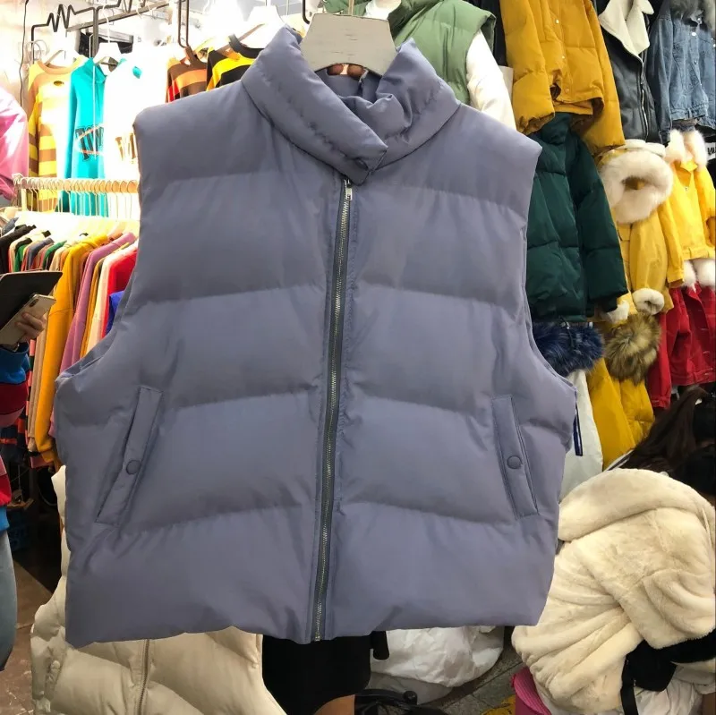 3 Новая модная куртка Жилеты женские парки Bodywarmer женский толстый жилет пальто теплый короткий мандарин воротник жилет фугу жилет дамы - Цвет: 3