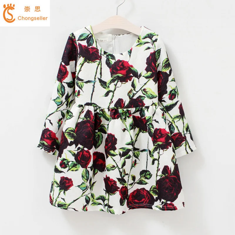 

Дизайнерское вечернее платье для детей, платье для девочек, трикотажные платья для девочек, трапециевидные платья с принтом и длинными рука...