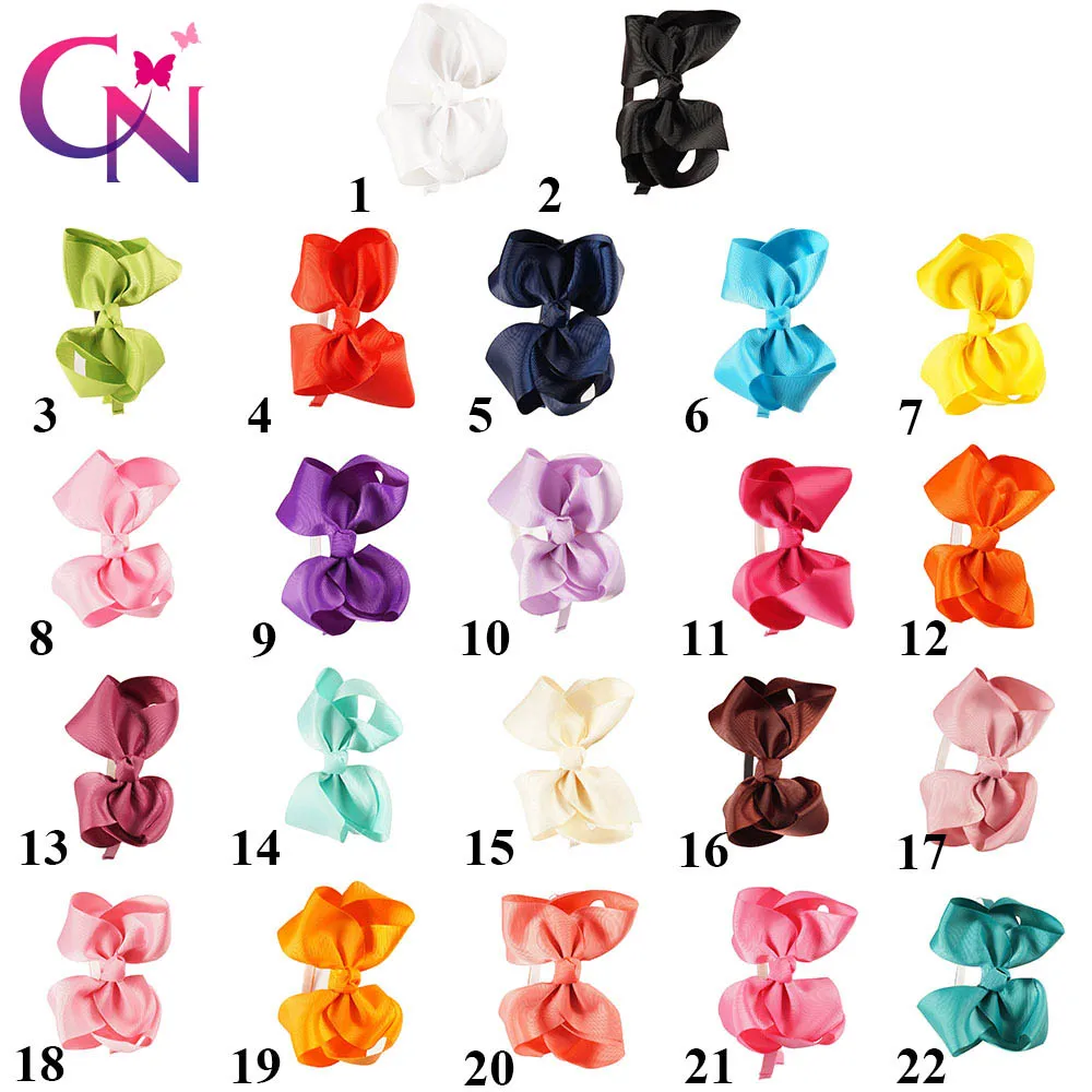 Однотонные Ленточные банты CN 10 шт./лот для девочек повязки волос с зубцами бутик