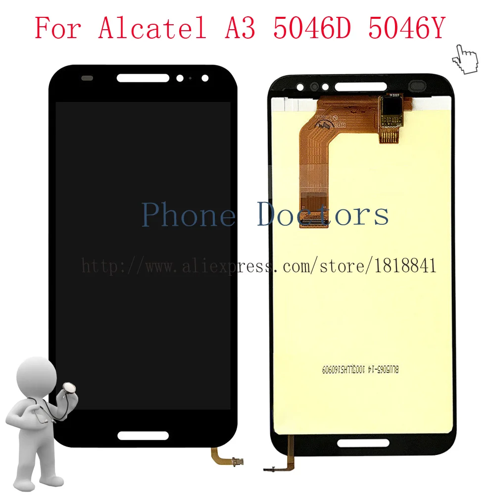 5 0 &quotдля Alcatel A3 5046 Полный ЖК дисплей + кодирующий преобразователь сенсорного