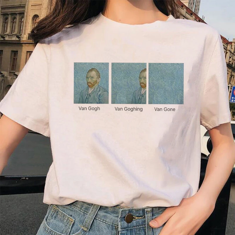 Женское Повседневное платье с принтом Ван Гога Повседневная Свободная футболка