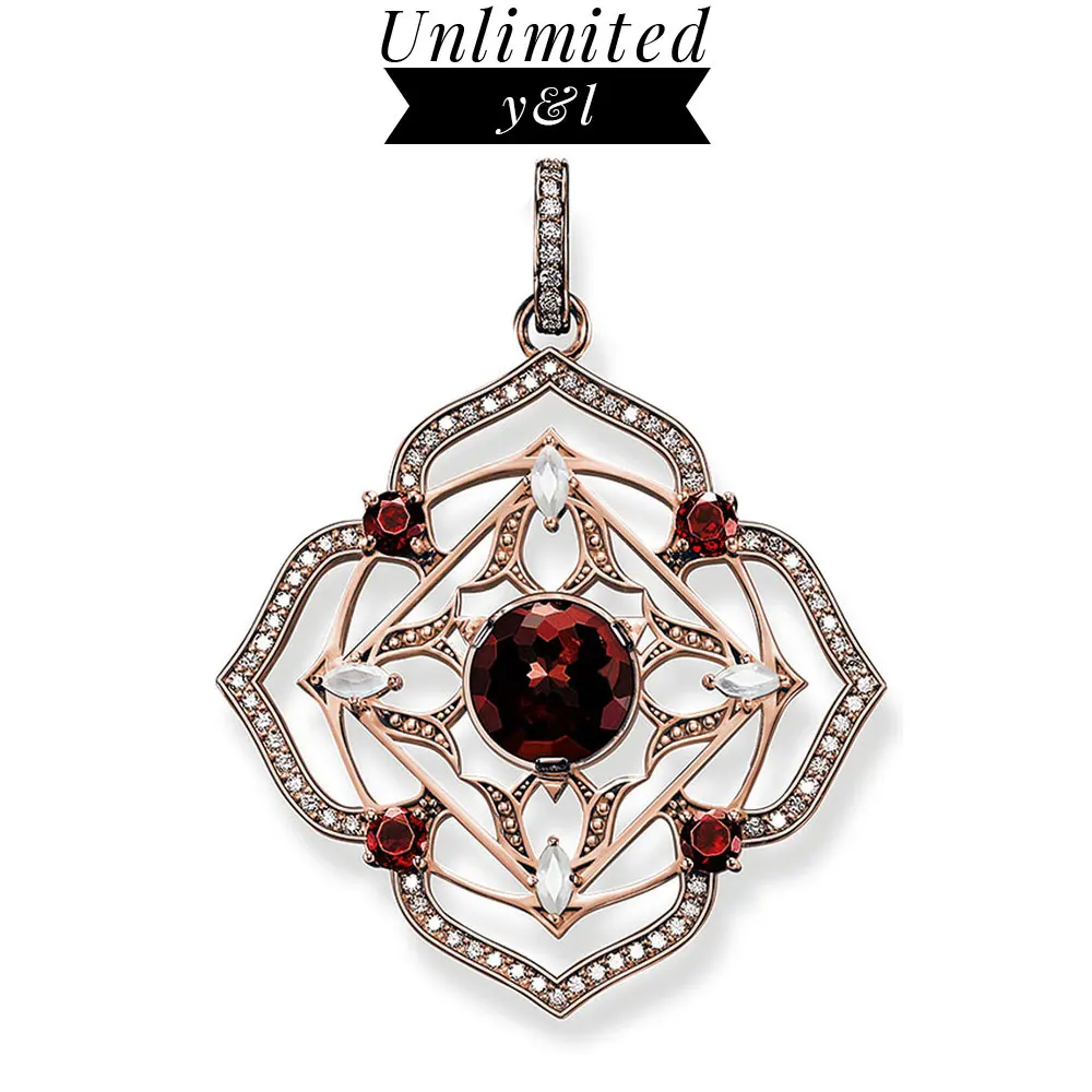 Женская подвеска из серебра 925 пробы с красным кубическим цирконием|Подвески| |