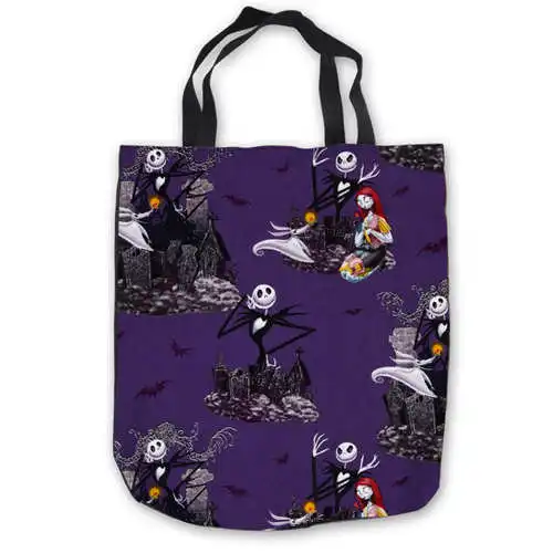 Custom Canvas The-Nightmare-Before-Christmas (15) Tote Hand Bags Shopping Bag Casual Beach HandBags Foldable 180911-02-53 | Багаж и сумки