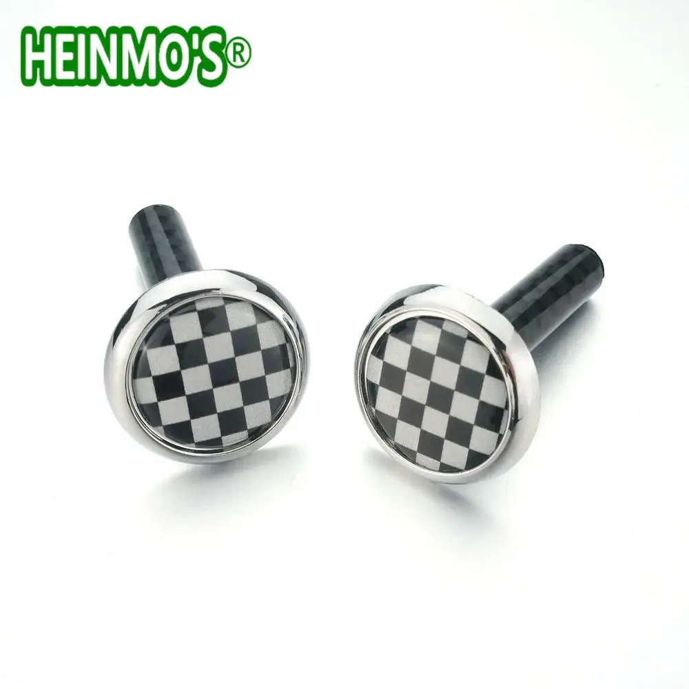 CarbonFiber Checker 2 шт. для MINI COOPER JCW One+ S Countryman Clubman R55 R56 R57 R58 R59 R60 F54 F55 F56 F60 автомобильные аксессуары дверной замок булавка наклейка - Название цвета: CarbonFiber Checker