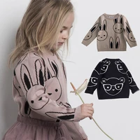 ins fashion baby girls sweaters boy cartoon rabbit sweater autumn winter kids pullover tops cotton knitwear for girls clothing