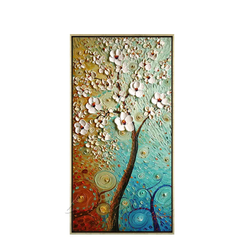 Картина на холсте Ручная роспись палитра нож 3D текстура цветок дерево настенные
