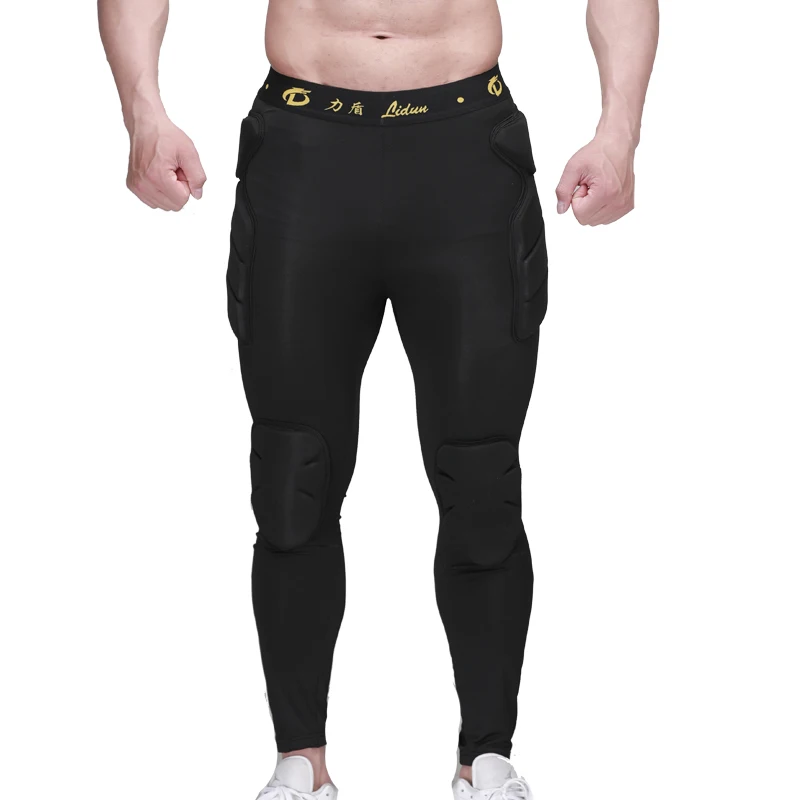 black pant Регби футбольные тренировочные штаны футбольные Вратарские штаны шорты конькобежный спорт Брюки утолщенные EVA наколенник с губкой защита бедра - Цвет: black pant
