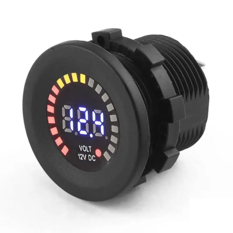 Водонепроницаемый светодиодный цифровой вольтметр постоянного тока 12 В для