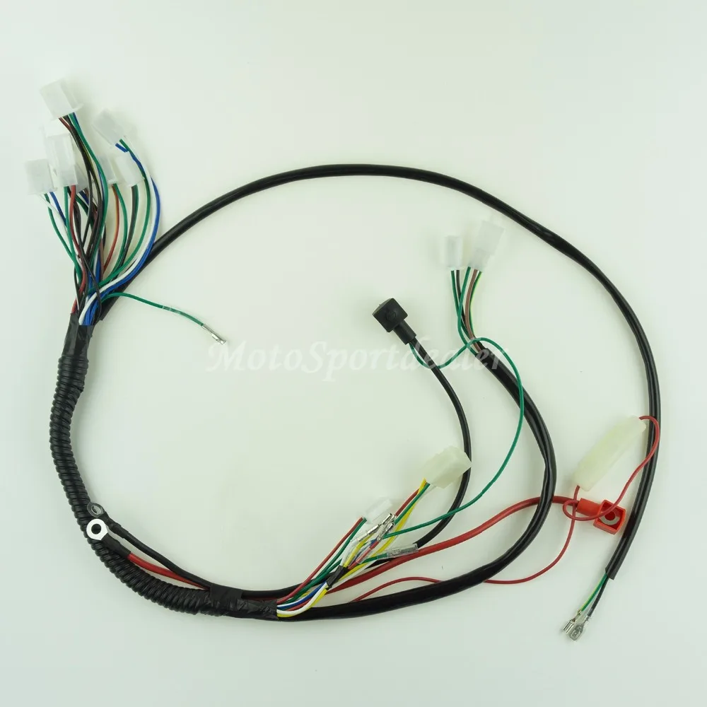 Полный Электрический жгут проводов CDI катушка зажигания Свеча 50cc 70cc 110cc 125cc