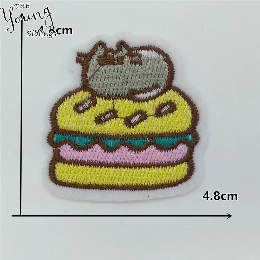 Embroidery Cartoon Pattern Fashion Hamburger Iron on patch DIY Applique Clothing Decoration Accessories Sewing Craft Badges | Дом и сад