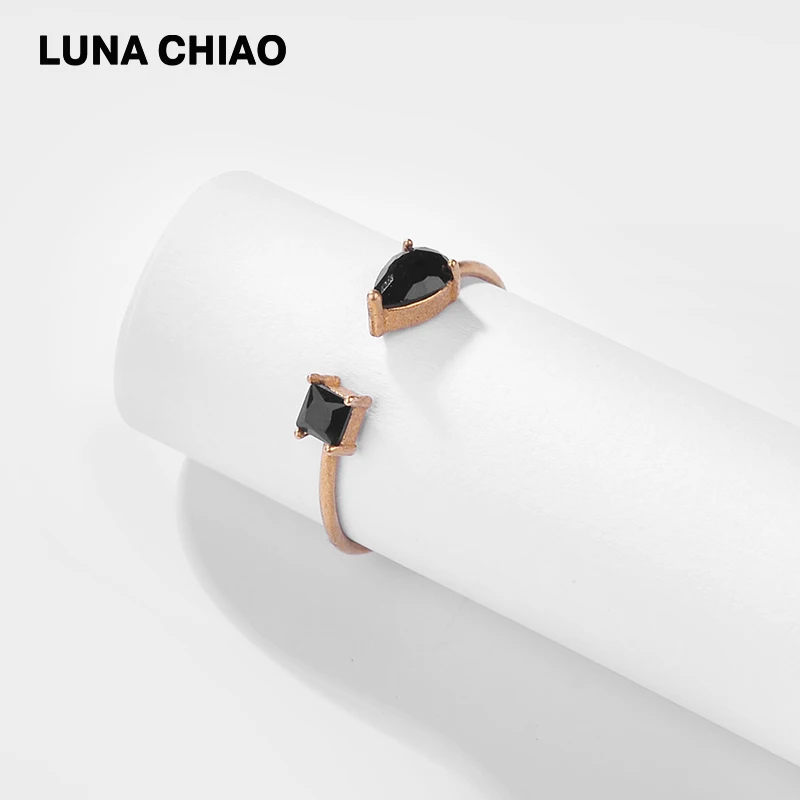 Модное женское кольцо LUNA CHIAO из циркония и стекла изящные Изящные медные кольца