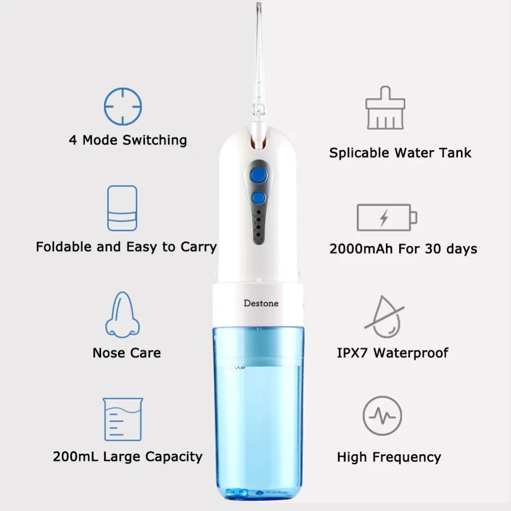 Destone toocare T2 Ирригатор для полости рта Irrigador Стоматологический Ирригатор Уход за полостью рта струйный ирригатор воды Палочки для чистки зубов Портативный