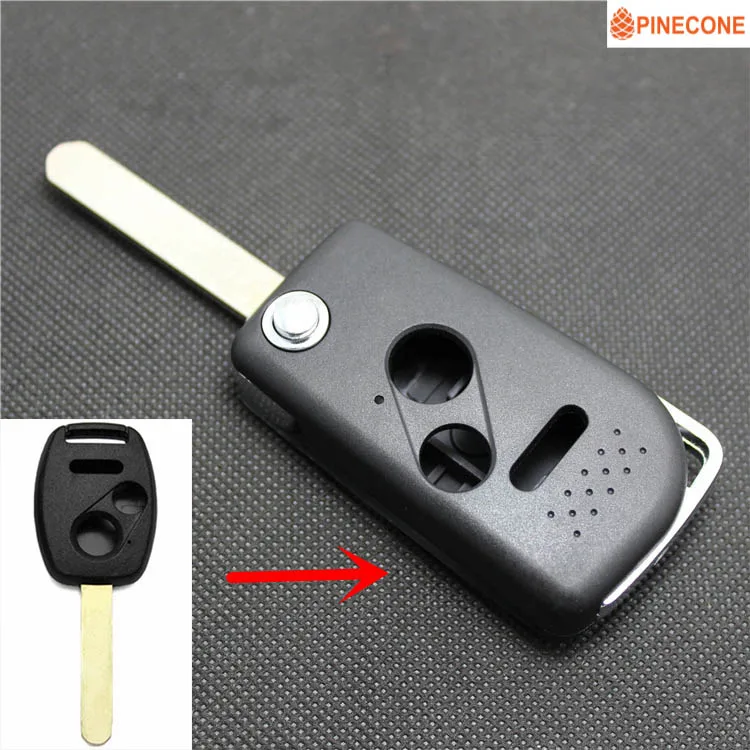 

PINECONE для HONDA FIT CRV CITY CIVIC ACCORD чехол для автомобильного ключа брелок 2 + 1 кнопка HON66 чехол для автомобильного ключа дистанционного управления 1 ш...