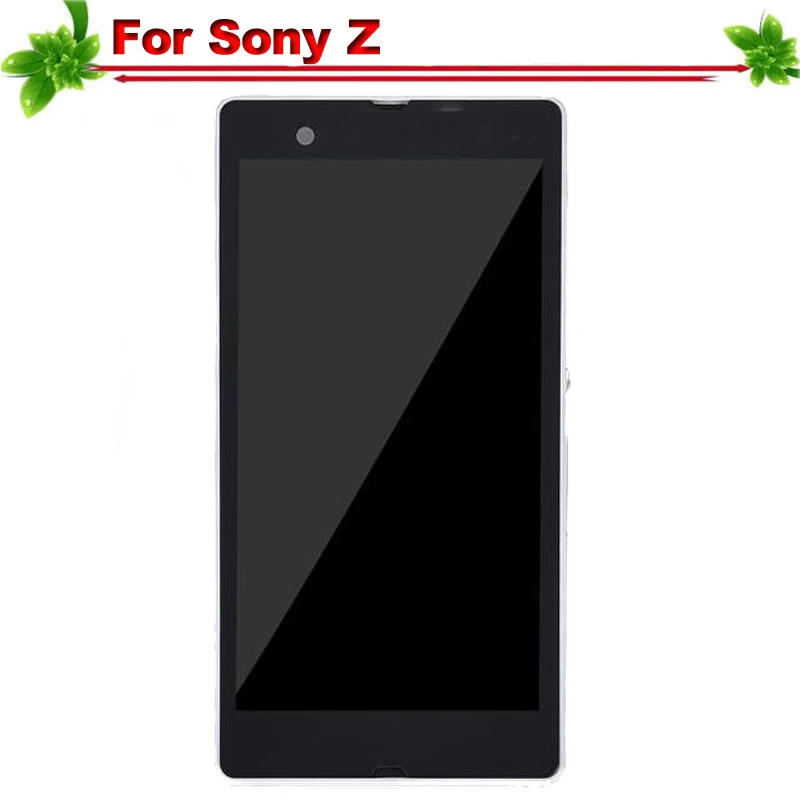 for Sony Xperia Z LCD Display Touch Screen Full Assembly Replacement With Frame SONY L36h L36i C6606 C6603 C6602 C6601 | Мобильные