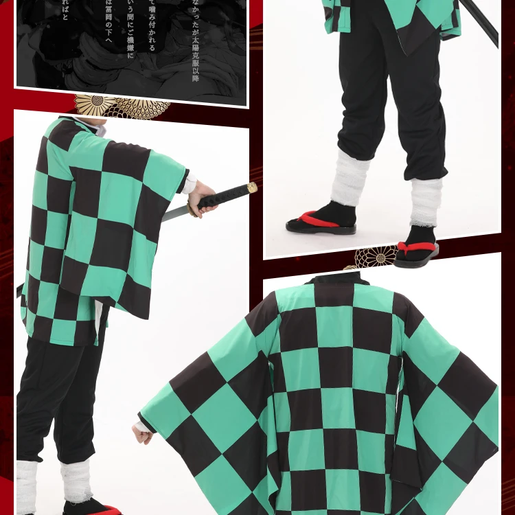 Demon Slayer: Kimetsu no Yaiba mens Kamado Tanjirou cosplay cape costumes full sets Agatsuma Zenitsu orange cape suits costumes