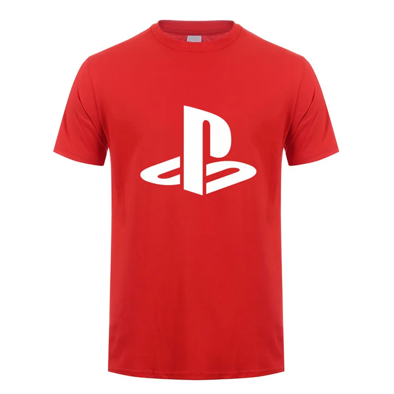 Red Футболка Playstation летняя хлопковая забавная футболка с короткими рукавами Мужская футболка футболки LH-083 - Цвет: Red