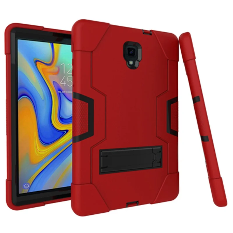 Детский противоударный Гибридный Силиконовый чехол для samsung Galaxy Tab A 10,5 T590 T595 T597, защитный чехол Tab A 10,5 дюйма, Чехол+ пленка+ ручка - Цвет: redB