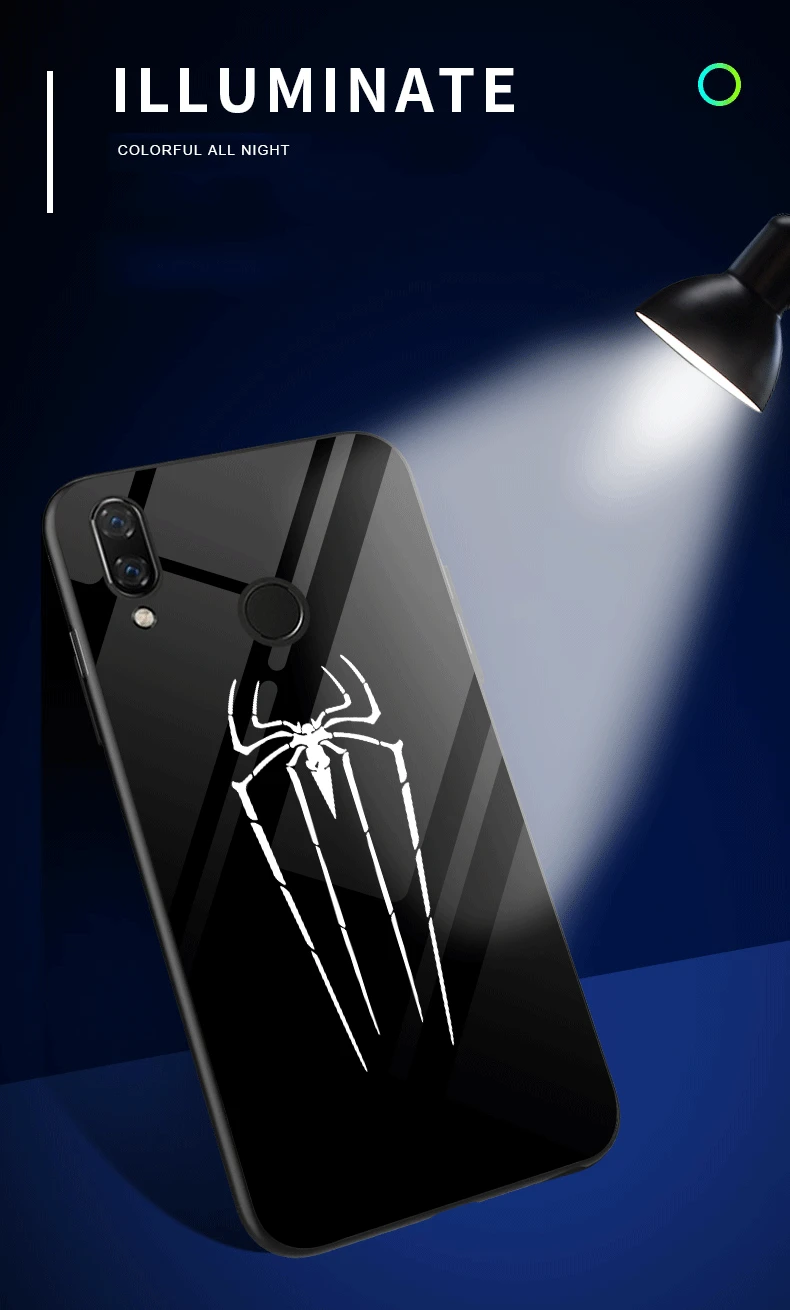 Чехол в виде светящегося стекла для huawei Nova 3 3i 3E/P20 Lite Бэтмен Супермен, Мстители Черная пантера Железный человек чехол для huawei Nova 4