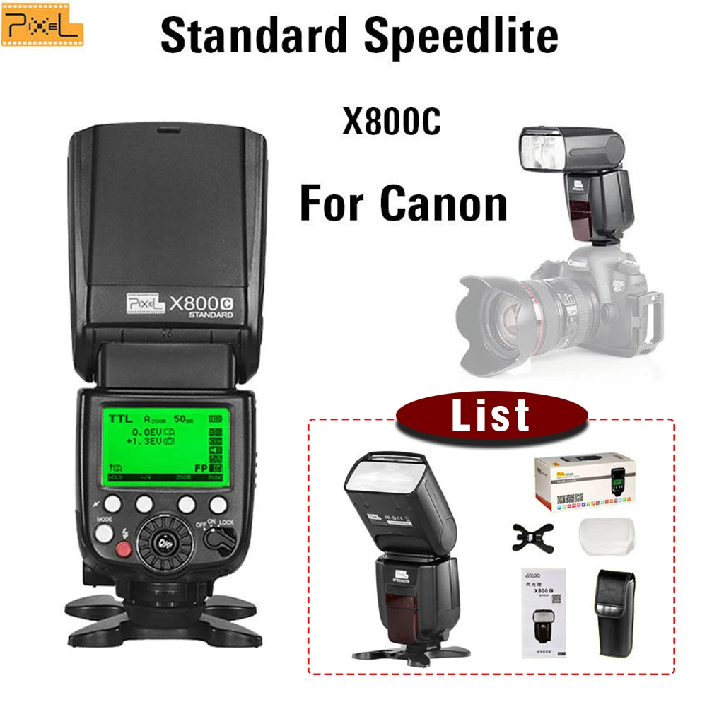 Pixel X800C TTL вспышка Speedlite для Canon стандартный горячий башмак Беспроводная 70D 60D 50D 350D