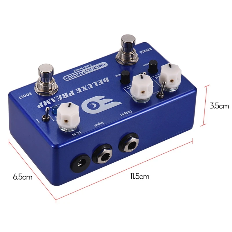 Mosky Deluxe Preamp Guitar Effect Pedal 2 In 1 Boost Classic Overdrive Effects Metal Shell With True Bypass Accessories | Спорт и