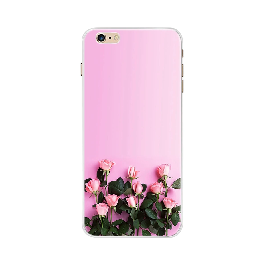 Чехол для телефона Apple iPhone 6 s чехол Модный мягкий из ТПУ с цветами S Прозрачный