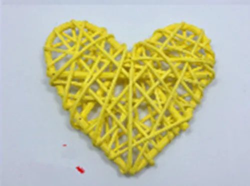 yellow Плетеный Ротанг ручной работы сердце сад, свадьба, вечерние декоративные поделки, Ваза Наполнители, кролики, попугай, птица игрушки - Цвет: yellow