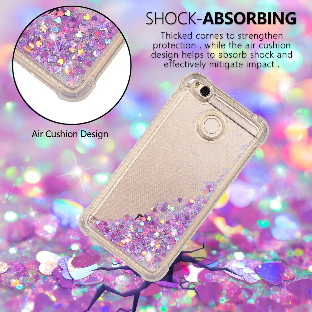 TPU Case For Xiaomi MI 5XA1 Redmi 4X Note4X Note4 5A 5 5Plus Love Heart Cover Dynamic Sand Quicksand Clear Phone Coque Fund | Мобильные