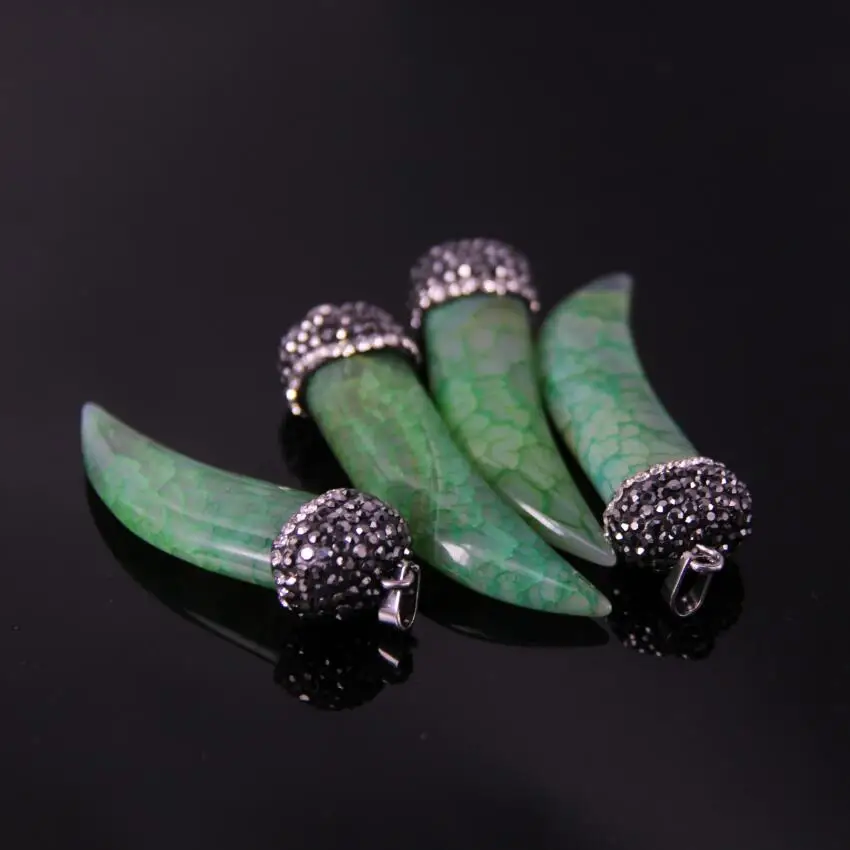 5 шт./лот натуральный с прожилками Агаты гладкие точки стразы зеленые