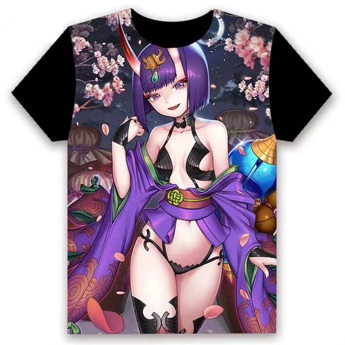 15 Футболка с аниме FGO Fate/Grand Order Shuten douji, косплей, короткий рукав, унисекс, повседневная черная футболка, летняя модная забавная футболка, топы - Цвет: 15