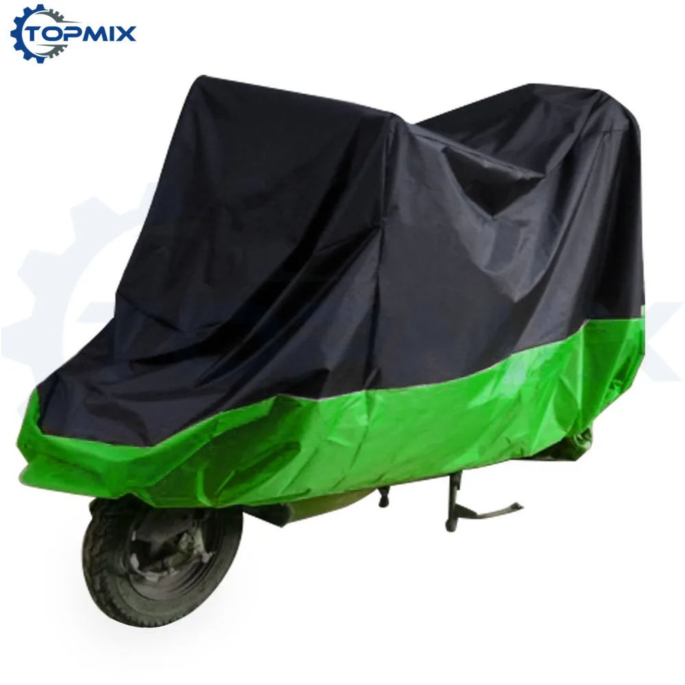 Чехол для мопеда и мотоцикла XL/XXL/XXXL черный + зеленый водонепроницаемый защита от