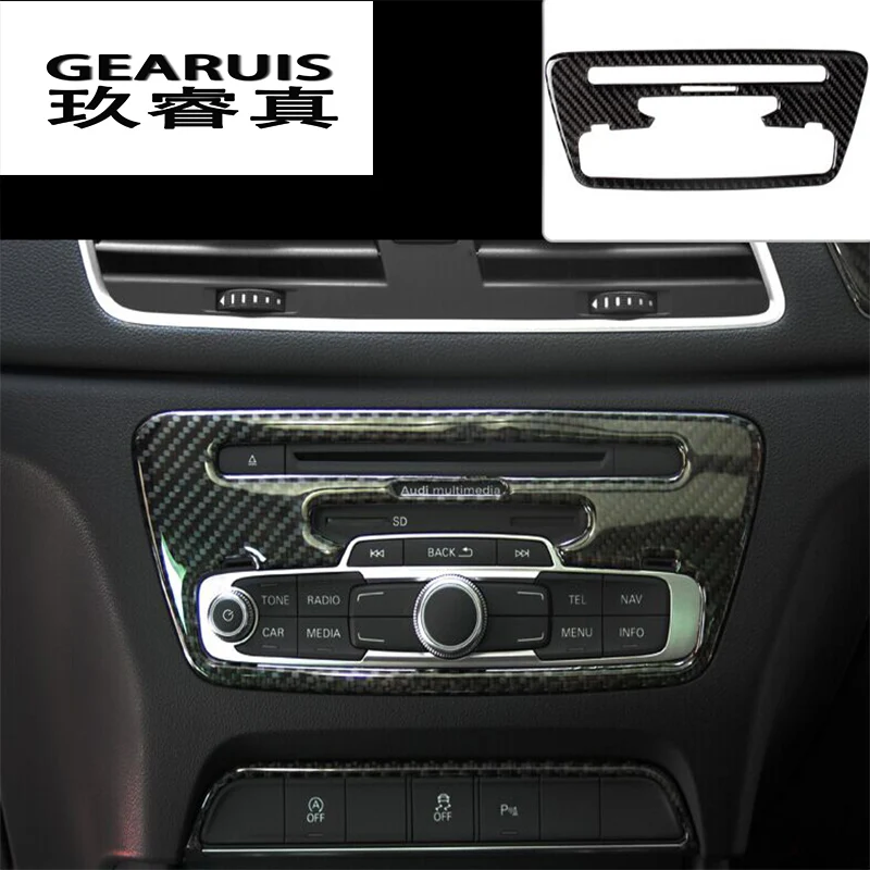 

Car Carbon Fiber Strip Air Conditioning CD Panel Decorative Cover Trim Auto Interior Accessories Car Styling Sticker for Audi Q3