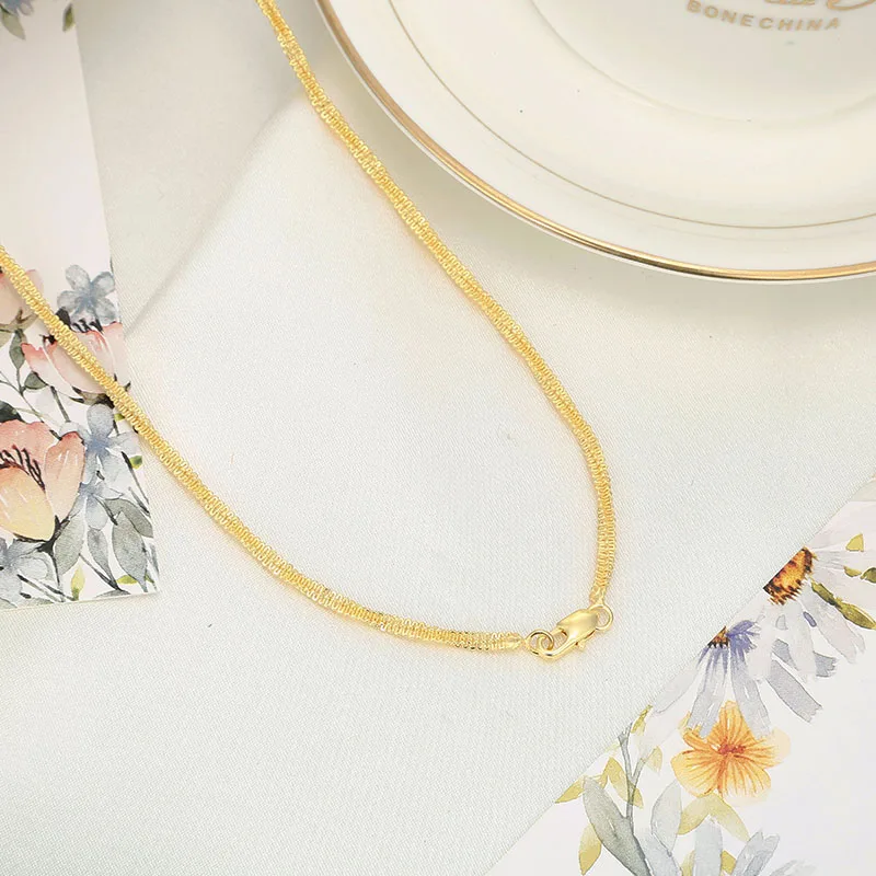 Цепочка-змейка унисекс 50 см из африканского 24-каратного золота | Украшения и