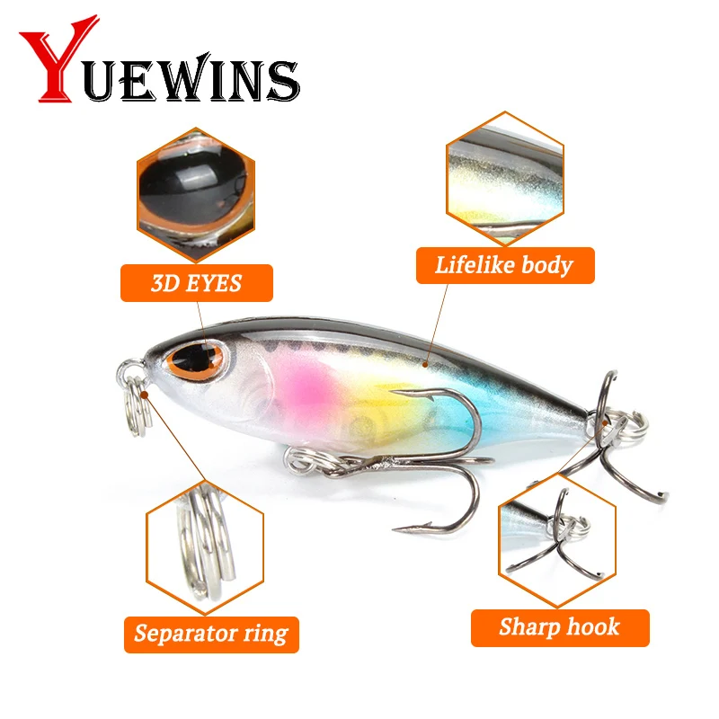 Yuewins новая приманка карандаш 45 мм 3 4 г топвотер жесткая в виде гольяна плавающая