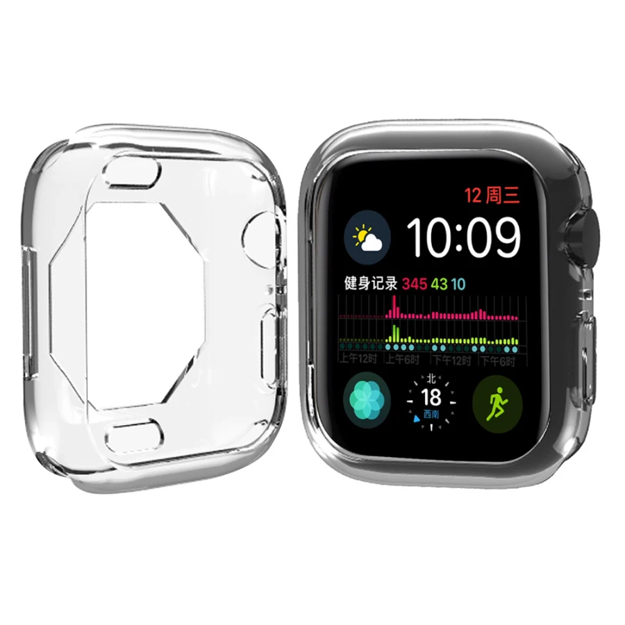 ТПУ тонкий мягкий чехол для Apple Watch серии 4 защитный чехол бампер для iwatch 40 мм 44 мм Рамка аксессуары для ремешка часов