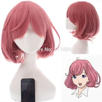 anime noragami cosplay ebisu kofuku wig pink short curly cosplay wig roll anime costume party wigs wig cap