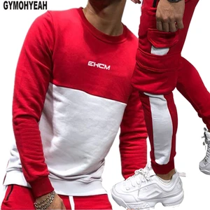 Мужской спортивный костюм GYMOHYEAH, повседневная одежда с капюшоном, базовые штаны в полоску, модная уличная одежда, осень 2018