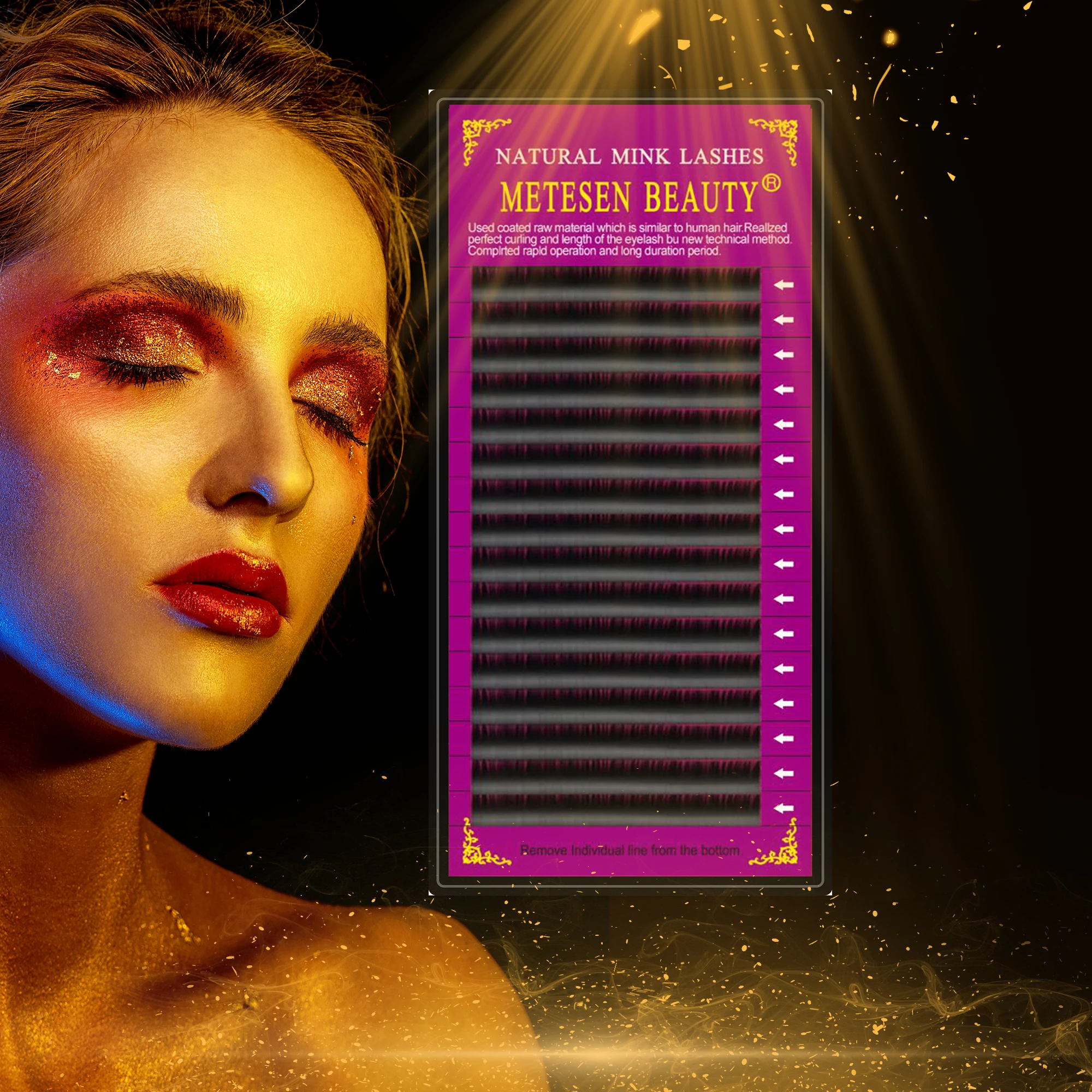 METESEN BEAUTY искусственные норковые Индивидуальные Накладные ресницы Корея, ПБТ maquiagem матовые черные ресницы для наращивания
