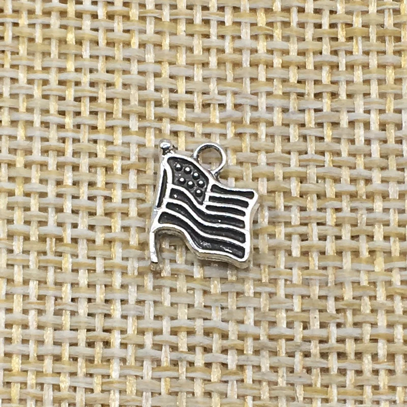 50 шт. подвески в виде американского флага|charm antique silver|charms antiqueflag charms |