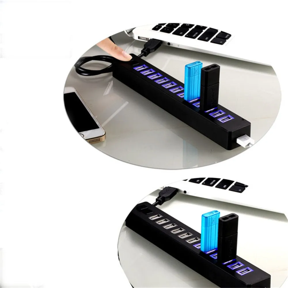 12 Порты высокое Скорость 2-ON/OFF Обмен Switch USB2.0 хаб для портативных ПК Hi-Скорость аксессуары для ноутбука usb разветвитель Порты и разъёмы для ПК