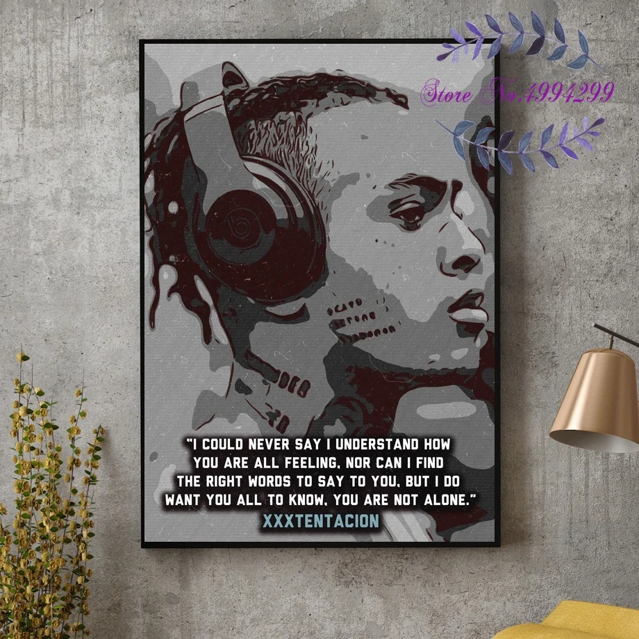 XXXTentacion Rap хип-хоп музыка звезда певица плакат холст искусство печать домашний