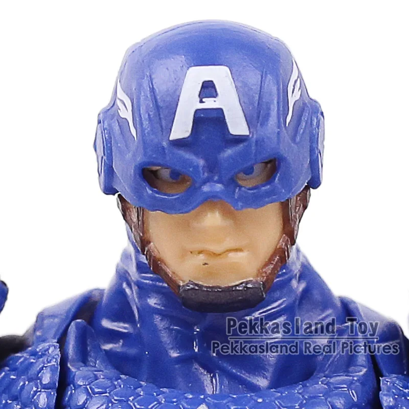 Revoltech Amazing Yamacuchi Marvel Legends Капитан Америка ПВХ фигурка Коллекционная модель игрушки 16 см