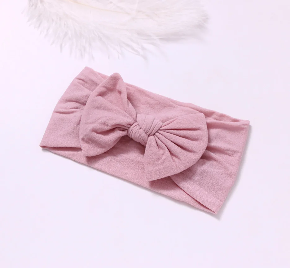 Style C-Blush Нейлон обруч с бантом, универсальный размер, Узел Лук нейлоновые оголовья, широкие нейлоновые головные уборы вы выбираете цвет - Цвет: Style C-Blush