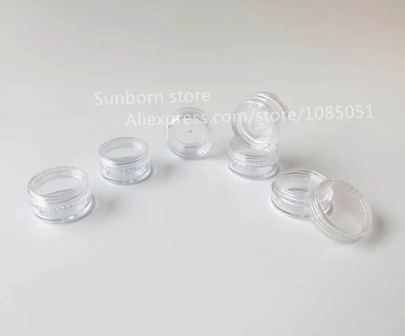 Promotion 500 x 3G Plastic Jars, 3 g cream jars, 3ml sample cosmetic bottles