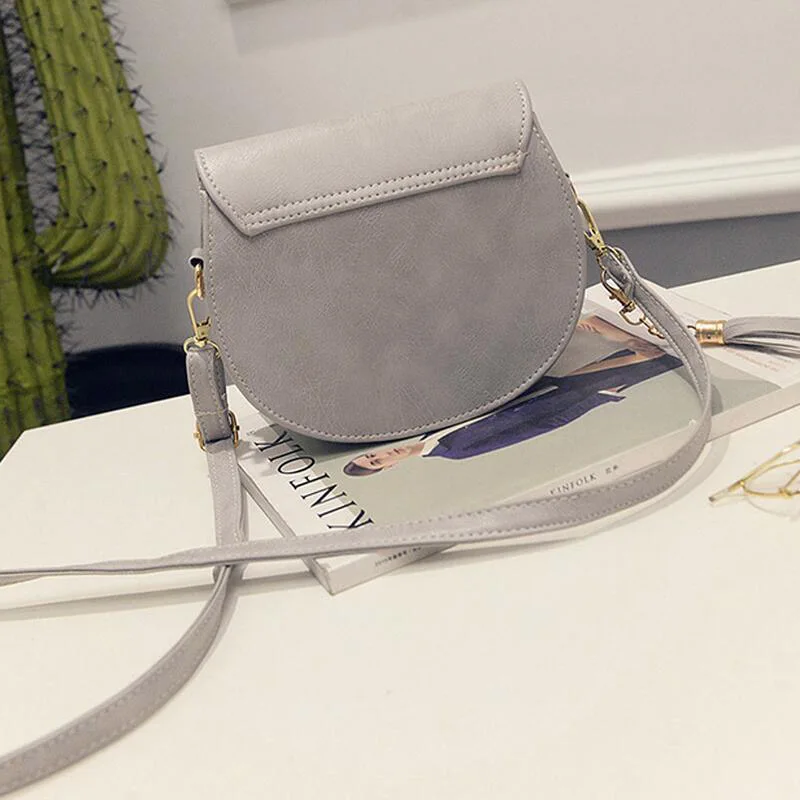 New Arrival Women Preppy Style Circular Shoulder Bags Korean Tassel Woman Messenger Bag Girl's Small Saddle Cross Body | Багаж и сумки