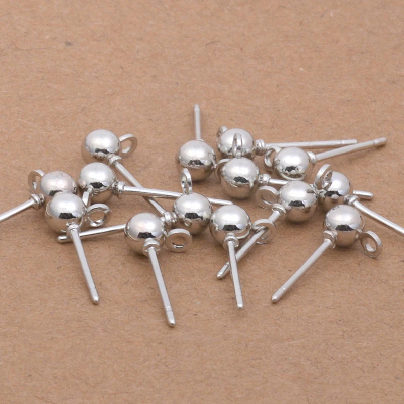 Серьги гвоздики в форме шара из нержавеющей стали