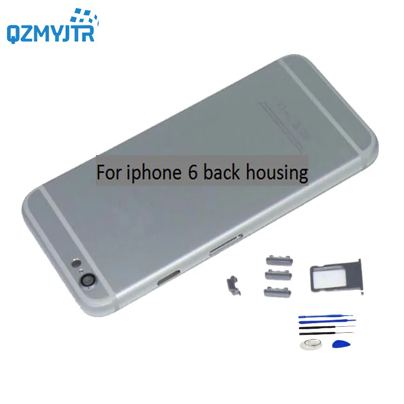 Новинка 4," задняя крышка для iphone 6 крышка батареи задняя крышка Корпус задняя дверь Чехол средняя рамка Шасси с боковой сборка кнопок - Цвет: siliver
